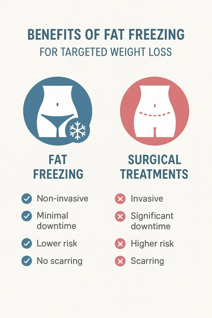 graphic showing the benefits of fat freezing Wembley